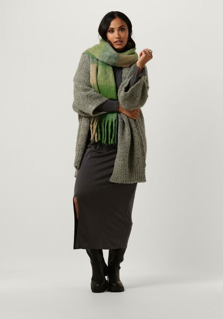 SIMPLE Robe midi KNIT-VIS-PIQUE-23-1 Gris foncé - large