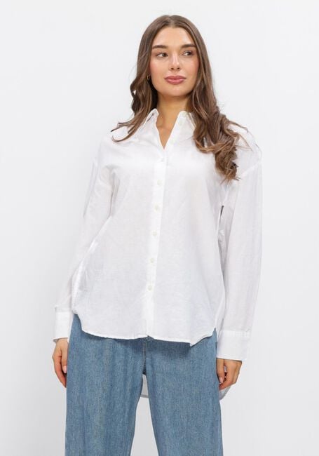 Witte SELECTED WOMEN  SLFCLEO OVERSIZE LINEN BLEND SHIRT - large