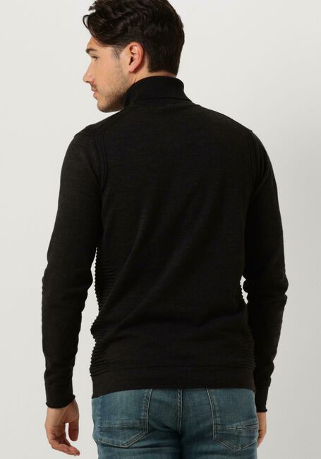 CAST IRON Col roulé TURTLENECK COTTON HEATHER PLATED en noir - large