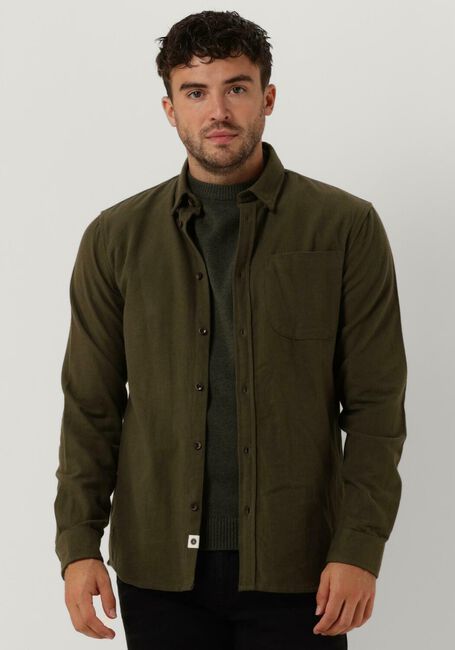 Donkergroene ANERKJENDT Casual overhemd AKLEIF 2 TONE MELANGE - large