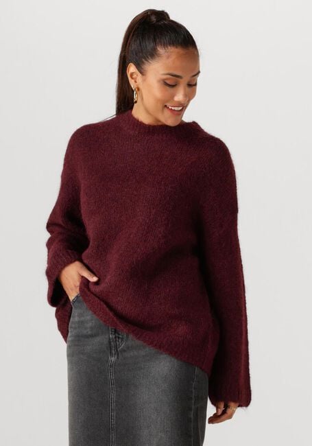 SELECTED WOMEN Pull SLFGABRIELLA LS KNIT NEW O-NECK Bordeaux - large