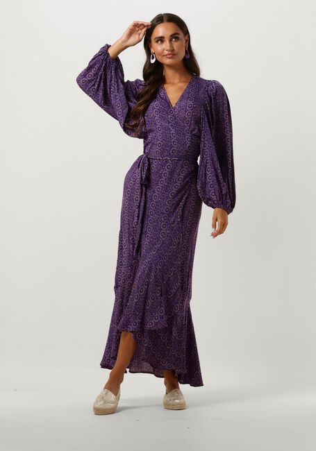 Paarse SISSEL EDELBO Maxi jurk ZELDA WRAP DRESS - large