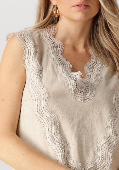 NUKUS Haut MAYA TOP EMBROIDERY Sable - large
