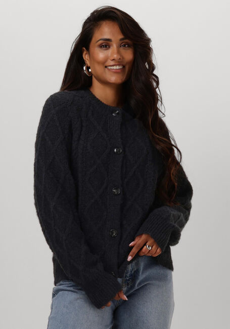 NEO NOIR Gilet SELDA CABLE SOFT KNIT CARDIGAN en noir - large