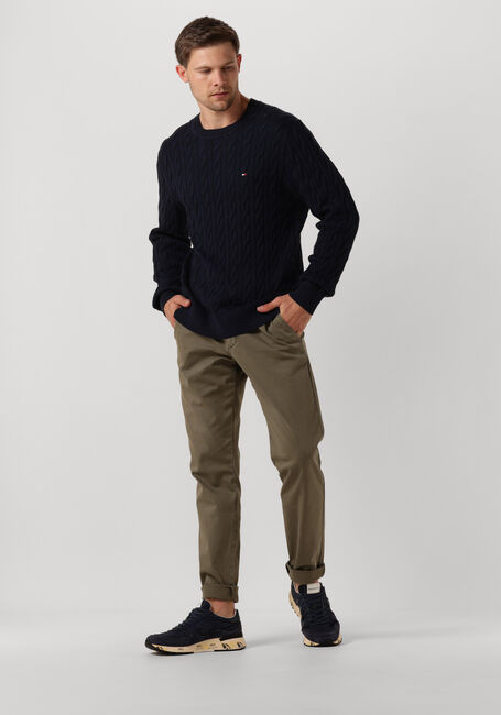 Donkerblauwe TOMMY HILFIGER Trui CLASSIC CABLE CREW NECK - large