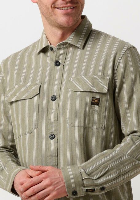 PME LEGEND Chemise décontracté LONG SLEEVE SHIRT YARN DYED STRIPE en vert - large