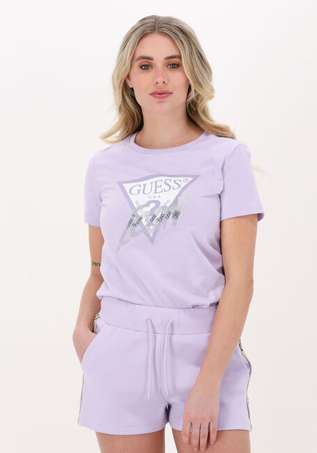 GUESS T-shirt SS CN ICON TEE Lilas - large