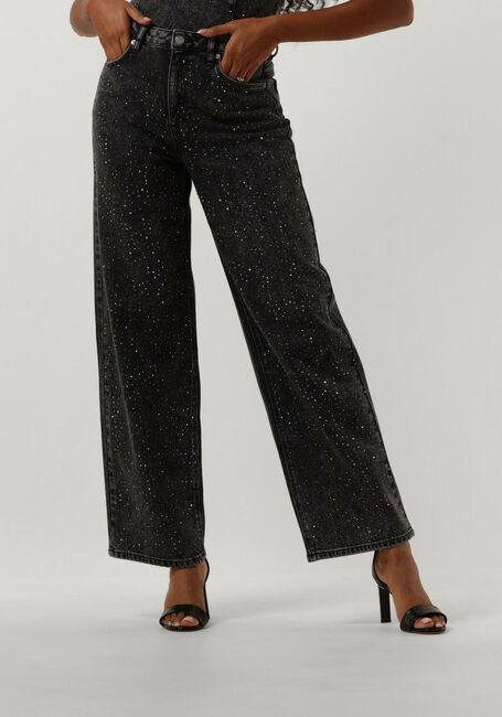 Donkergrijze SELECTED FEMME Wide jeans SLFMARLEY-DIA HW DARK GREY WIDE JEANS EX - large