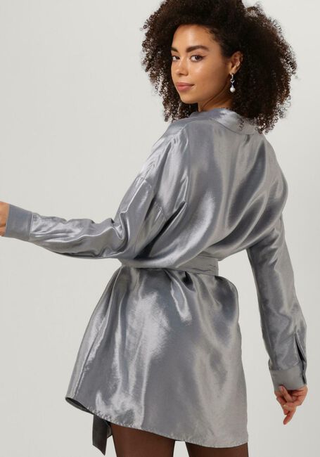 SELECTED FEMME Robe midi SLFSILVIA-TONIA LS SHIRT DRESS en argent - large