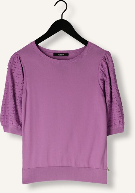 Paarse JANSEN AMSTERDAM Top K136 KNITTED TOP 3/4 PUFFED SLEEVE Paarse JANSEN AMSTERDAM Top K136 KNITTED TOP 3/4 PUFFED SLEEVE - large