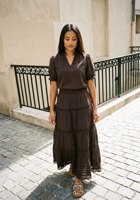 Bruine NEO NOIR Midirok FELICIA S VOILE SKIRT - large
