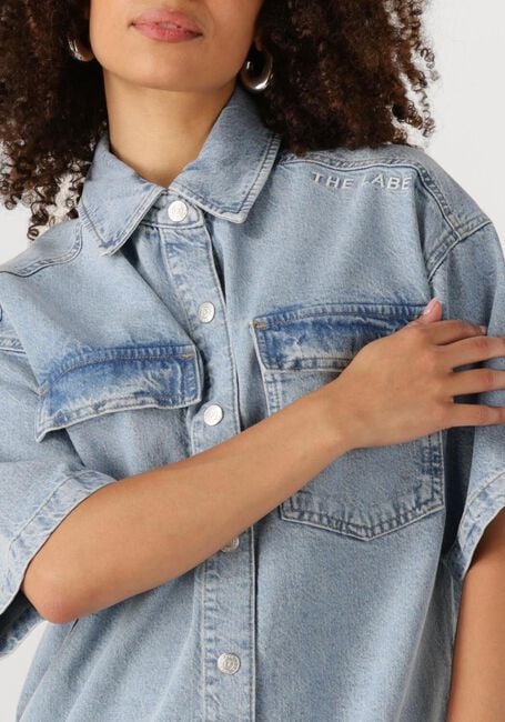 ALIX THE LABEL Mini robe LADIES WOVEN FLOWY SHIRT DRESS en bleu - large