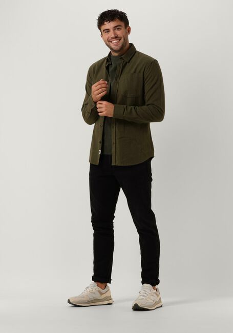 Donkergroene ANERKJENDT Casual overhemd AKLEIF 2 TONE MELANGE - large