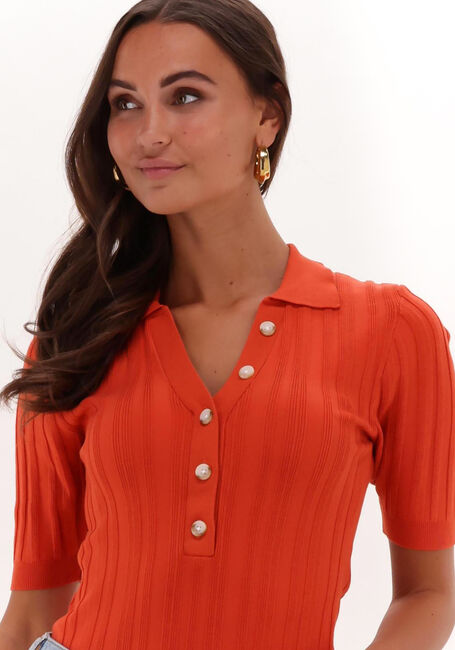 OBJECT Haut LYANA KNIT S/S PULLOVER en orange - large