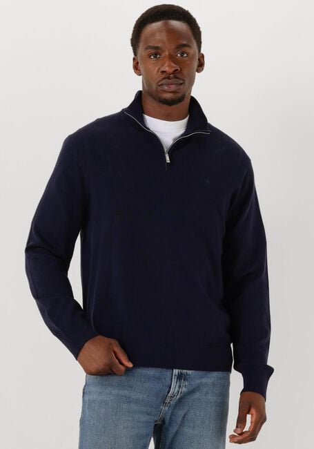 CALVIN KLEIN Pull LS 100% MERINO QZ 14GG Bleu foncé - large