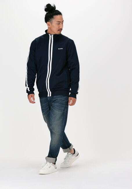 Donkerblauwe BLS HAFNIA Vest MARTINEZ STRIPE JACKET - large