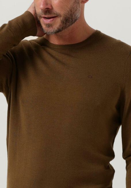 CALVIN KLEIN Chandail SUPERIOR WOOL CREW NECK SWEATER Olive - large