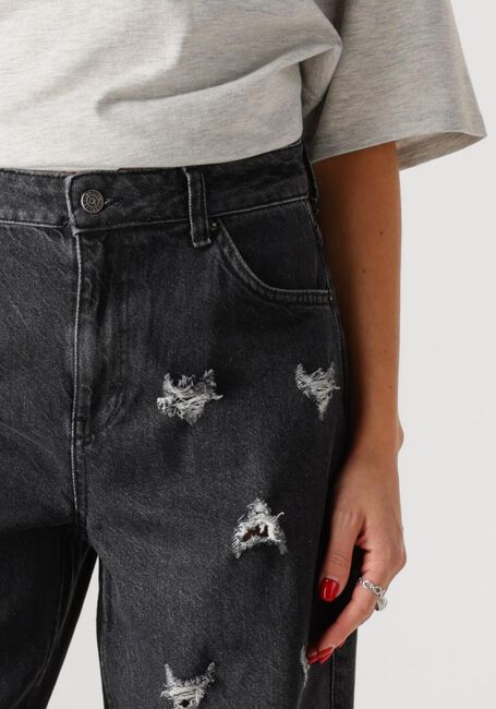 ALIX THE LABEL Straight leg jeans LADIES WOVEN DESTROYED DENIM PANTS en gris - large
