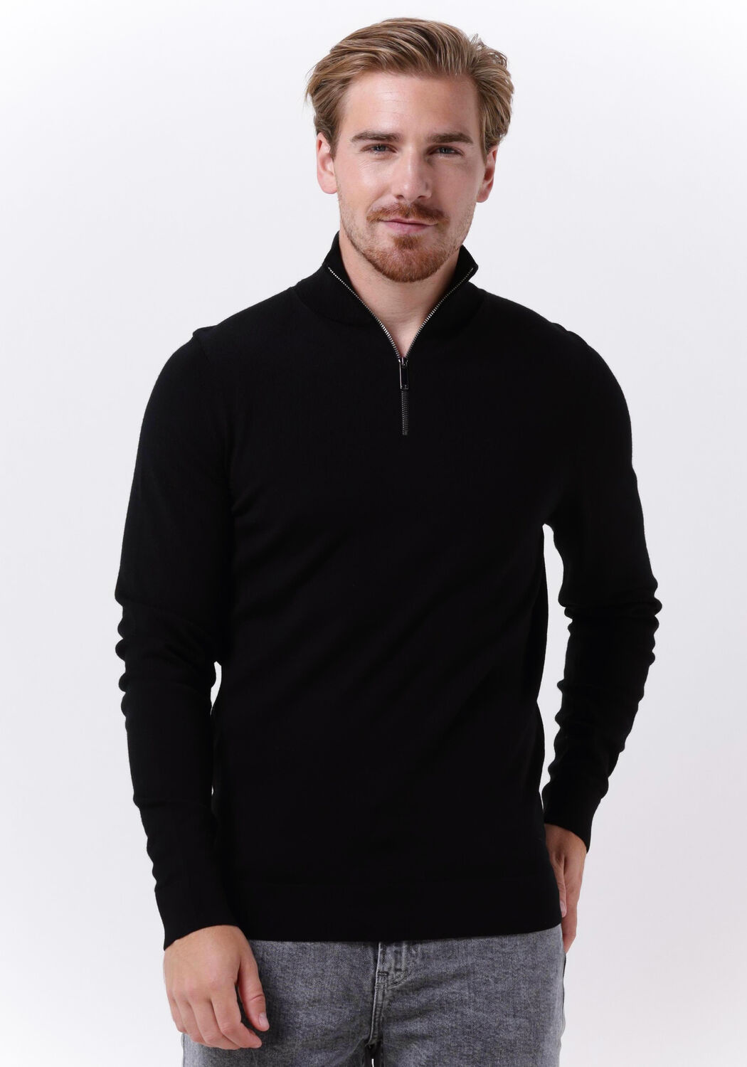 Zwarte CALVIN KLEIN Trui MERINO QUARTER ZIP Omoda