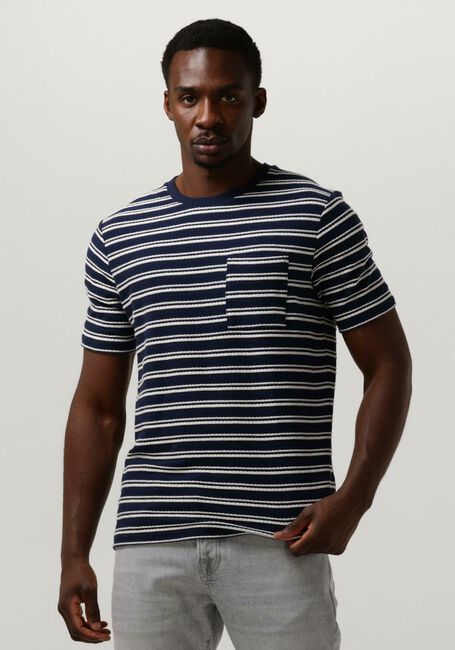 SCOTCH & SODA T-shirt STRUCTURED STRIPE POCKET T-SHIRT Bleu foncé - large