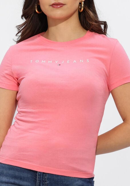 TOMMY JEANS T-shirt TJW SLIM LINEAR TEE EXT en rose - large