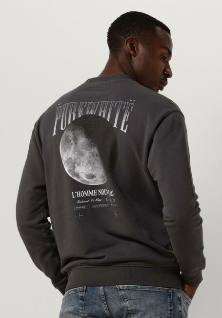 PUREWHITE Pull CREWNECK WITH BIG BACK PRINT Anthracite - large