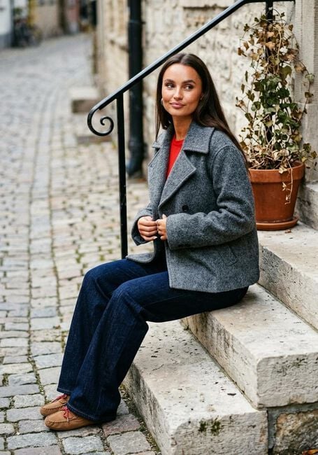 Grijze SELECTED WOMEN Jack SLFALMA BOUCLE LANO JACKET - large
