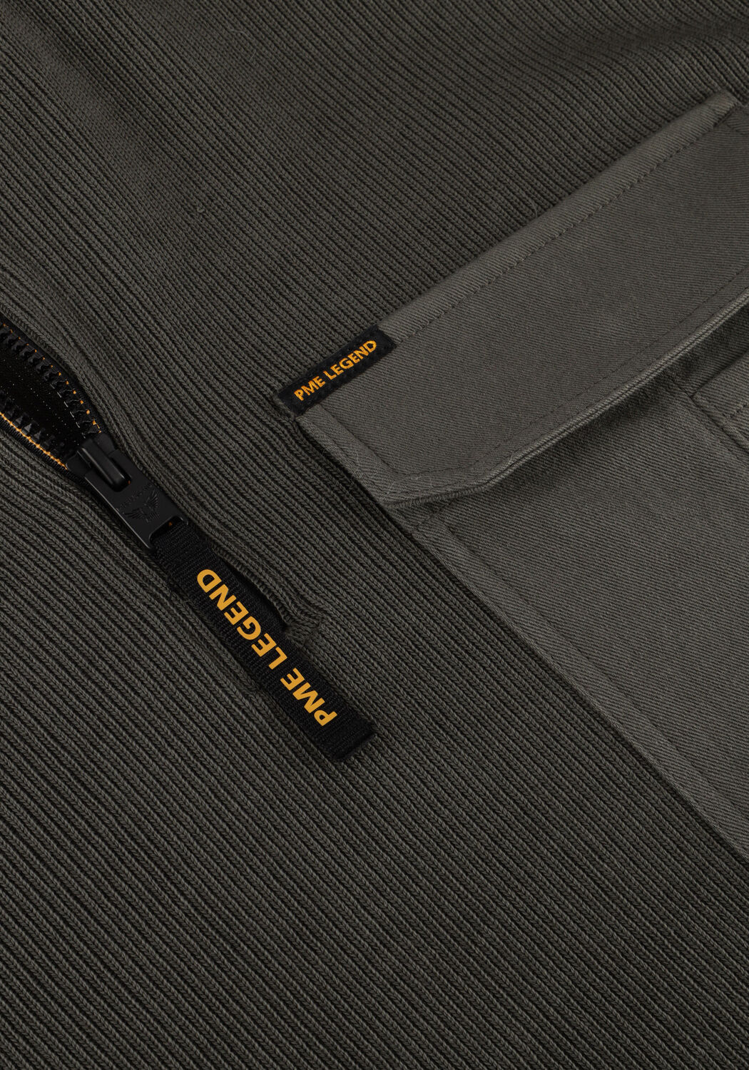 Donkergroene PME LEGEND Trui FLAT KNIT LOOK JERSEY - large