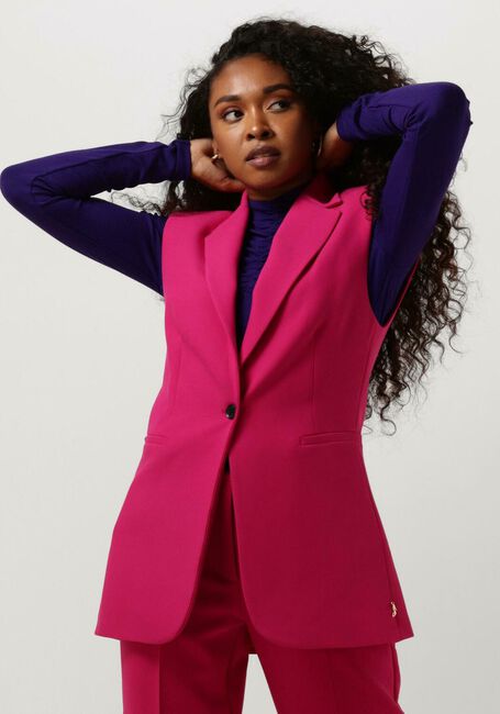 JANSEN AMSTERDAM Gilet WQ245 WOVEN BLAZER GILET SLEEVELESS en rose - large