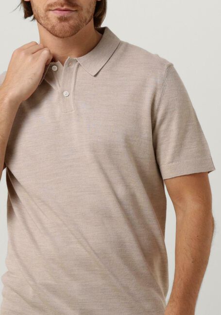 Beige SELECTED HOMME Polo SLHTOWN SS KNIT POLO B - large