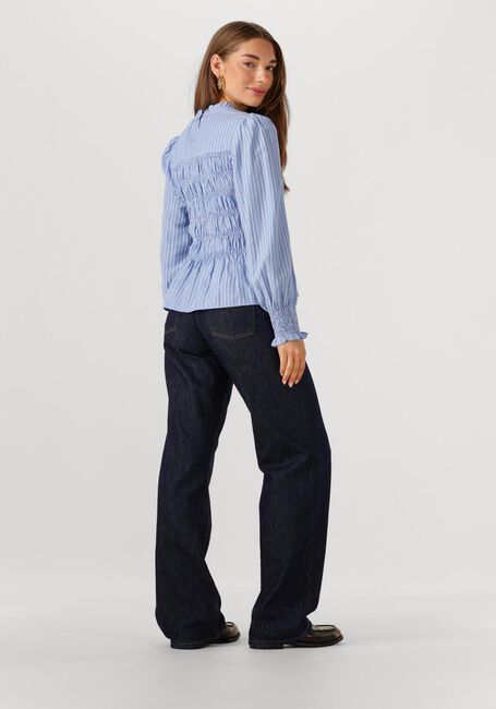 Blauwe NEO NOIR  POSSA TWIST STRIPE BLOUSE - large