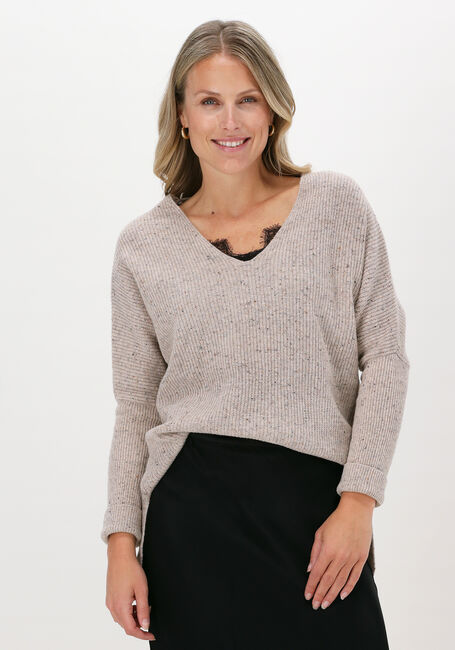 Zand SELECTED FEMME Trui SLFANNALISA LS KNIT V-NECK B - large