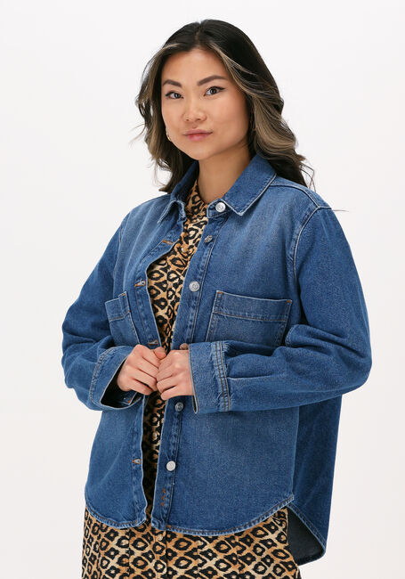 Blauwe SCOTCH & SODA  DENIM SHIRT WITH FRINGE DETAIL - large