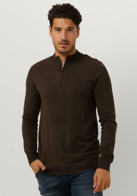 PUREWHITE Pull ESSENTAIL HALFZIP en marron - large