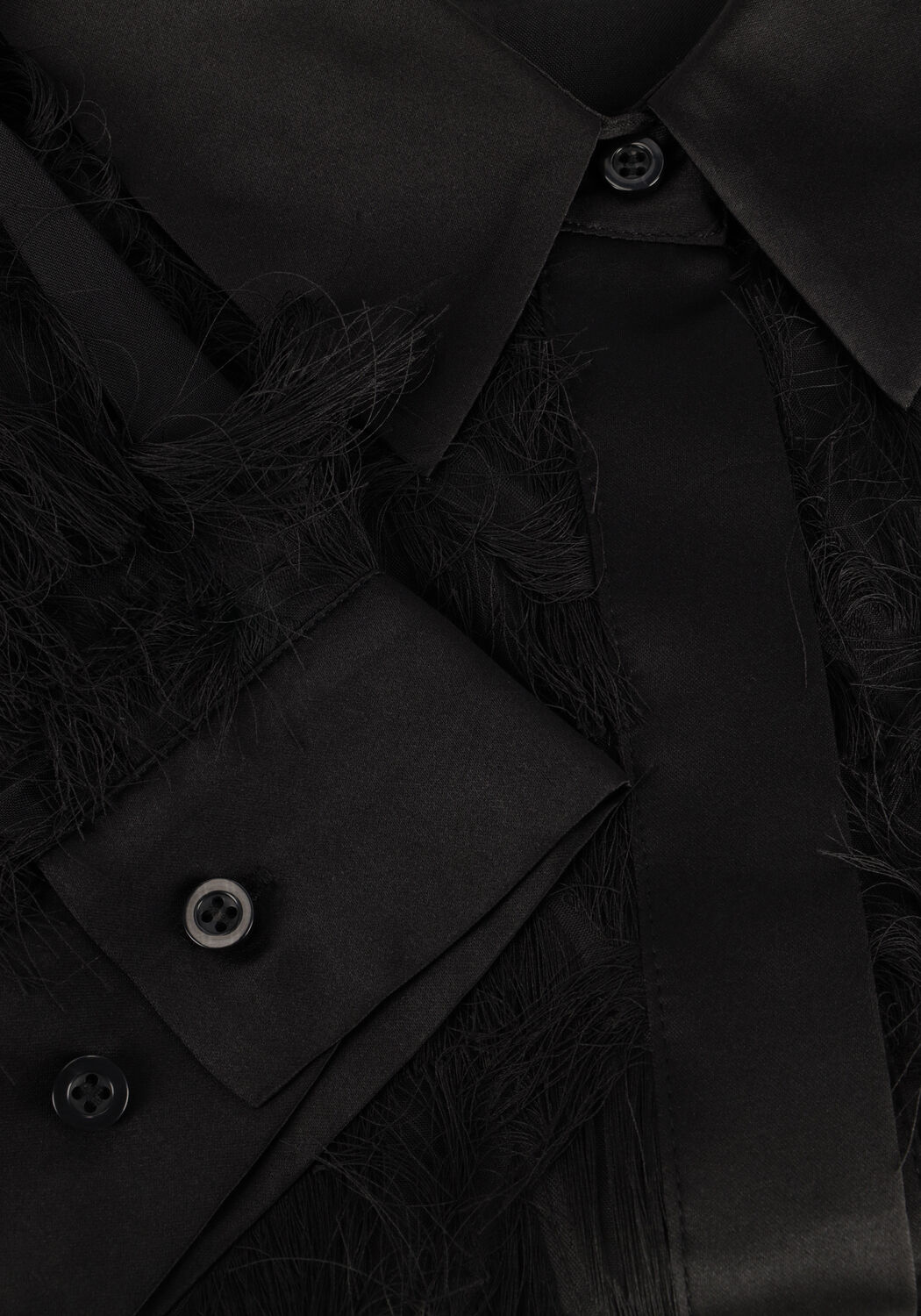 SELECTED WOMEN SLFMYLINE LS FLUFFY CROPPED SHIRT Blouses en noir - large