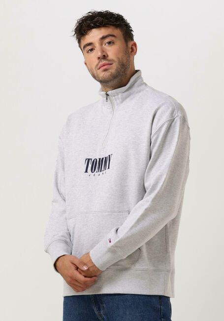 Grijze TOMMY JEANS Trui TJM RLXD AUTHENTIC HALF ZIP - large