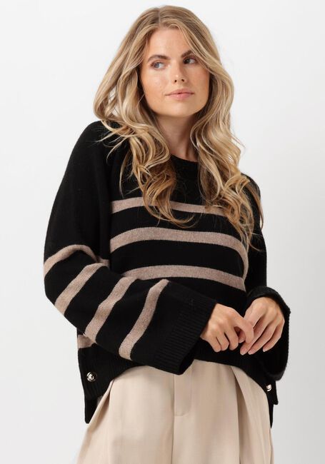 CO'COUTURE MAJA BUTTON STRIPE Pulls & Gilets en noir - large