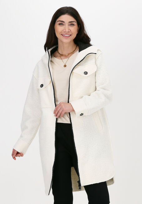 BEAUMONT Manteau Teddy BOUCLE LONG HOODED JACKET en blanc - large
