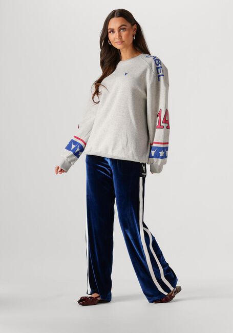 ALIX THE LABEL Pantalon large LADIES WOVEN VELVET SPORTY PANTS en bleu - large