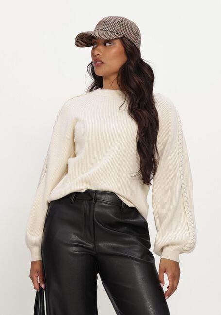 Ecru OBJECT Trui OBJHANNAH L/S RE KNIT PULLOVER NOOS - large