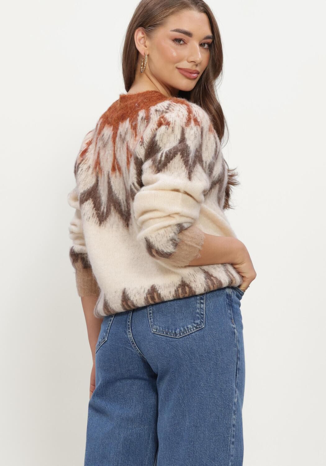 SIMPLE Pull KNIT-AC-WO-COMBO-26-3 &Eacute;cru - large