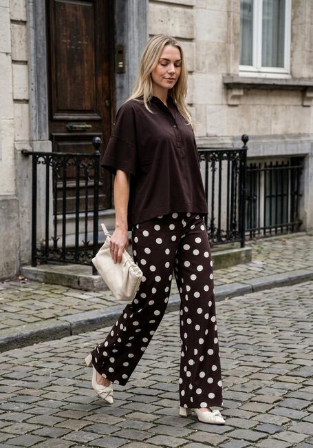 Bruine STUDIO ANNELOES  Laureen blouse - large