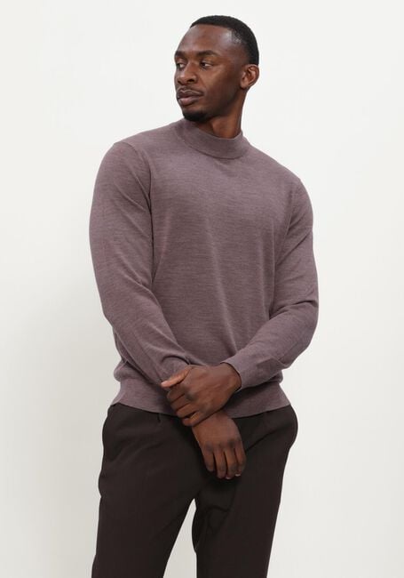 PROFUOMO Col roul&eacute; PULLOVER MOCK NECK EXTRAFINE MERINO en violet - large