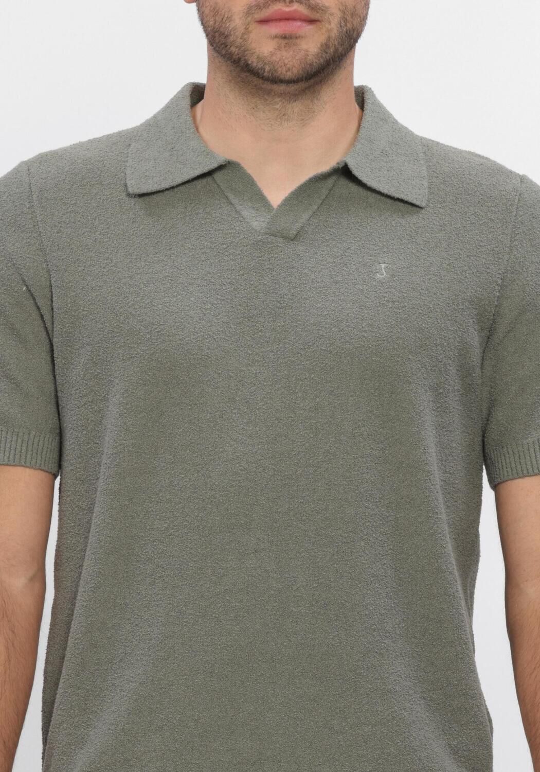 BUTCHER OF BLUE Polo BOUCLE KNIT POLO en vert - large