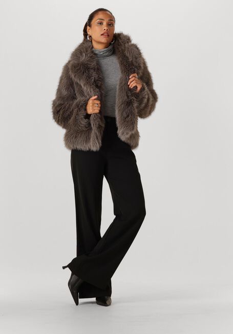OBJECT Manteau en fausse fourrure OBJISADORA L/S LO HAIRY COAT en taupe - large