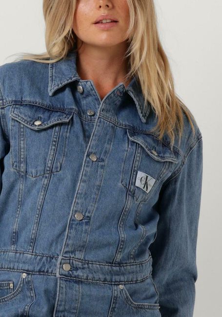 CALVIN KLEIN Mini robe TRUCKER DRESS Bleu clair - large