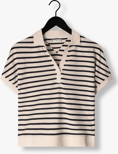 TOMMY HILFIGER Polo RELAXED LYOCELL POLO SS Bleu/blanc rayé - large