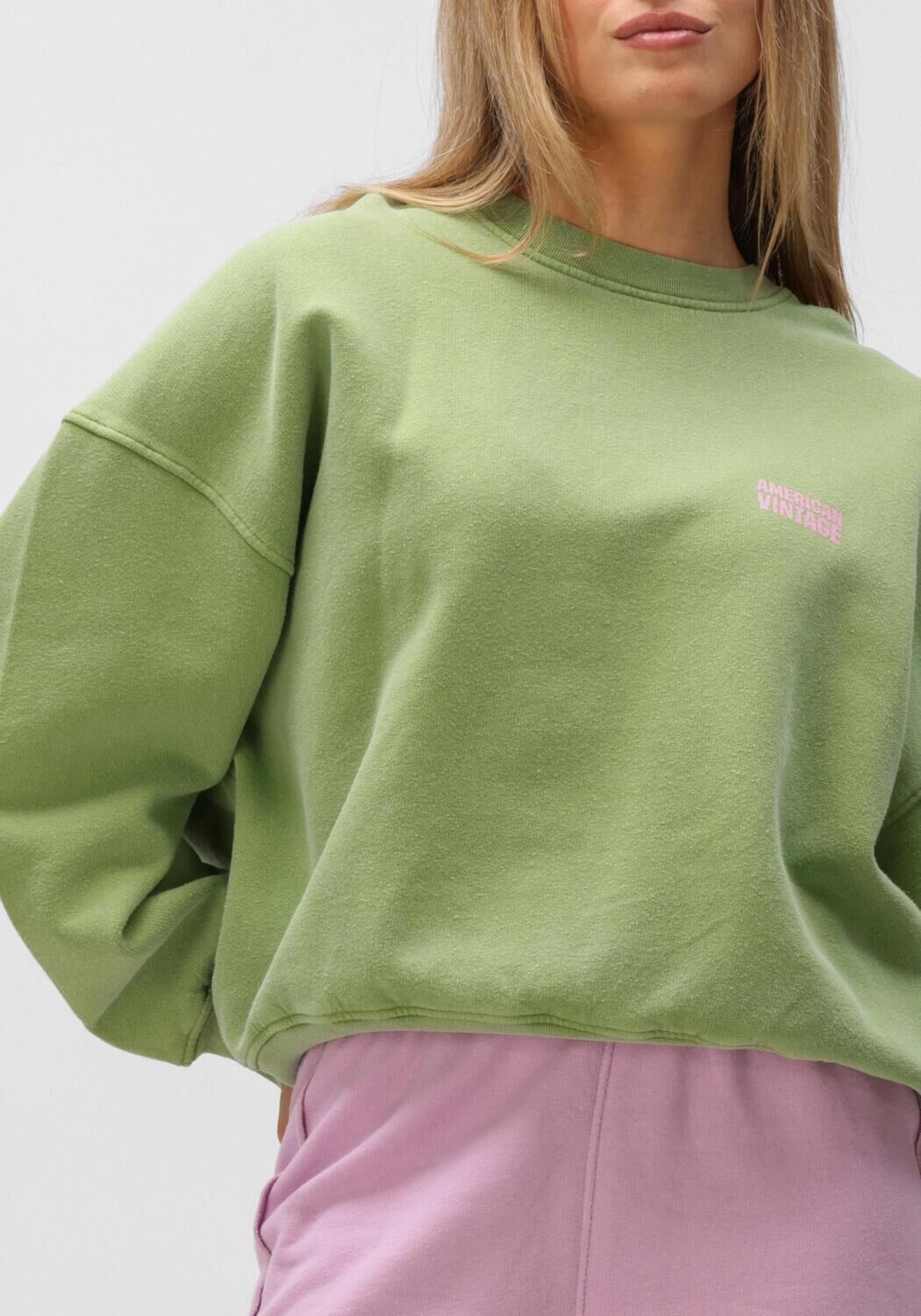 Groene AMERICAN VINTAGE Sweater PLIZZY - large