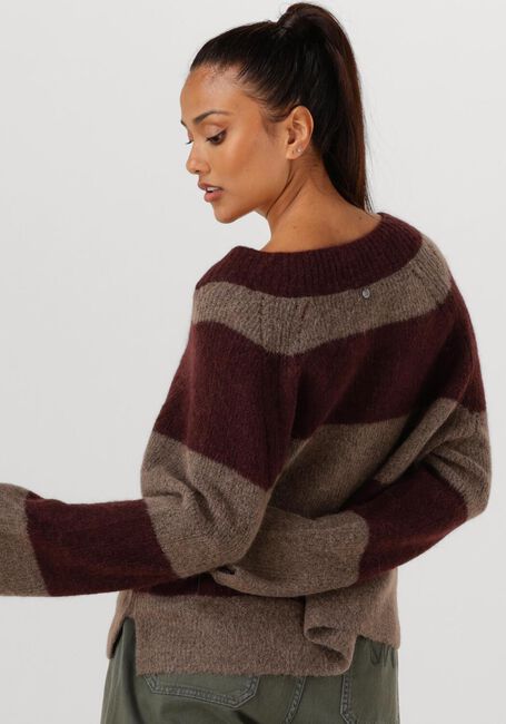Bruine MOS MOSH Trui MMTACI STRIPE LS V-NECK KNIT - large