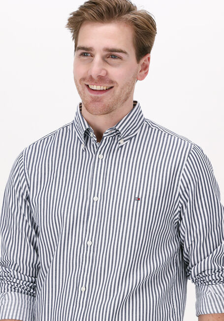 Donkerblauwe TOMMY HILFIGER Casual overhemd CLASSIC DOBBY STRIPE SF SHIRT - large